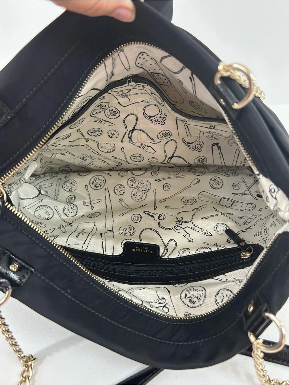 Kate Spade Esther Black Bow Nylon Shoulder Bag